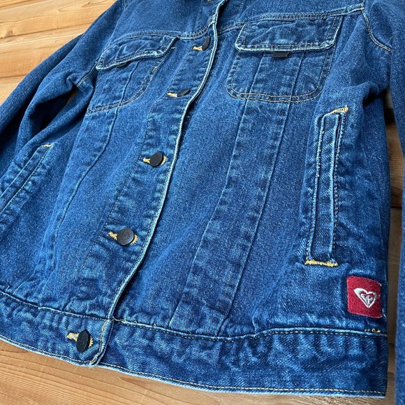 Roxy X Quiksilver Collaboration Classic Blue Denim Jean Jacket! Women XL - Picture 12 of 12